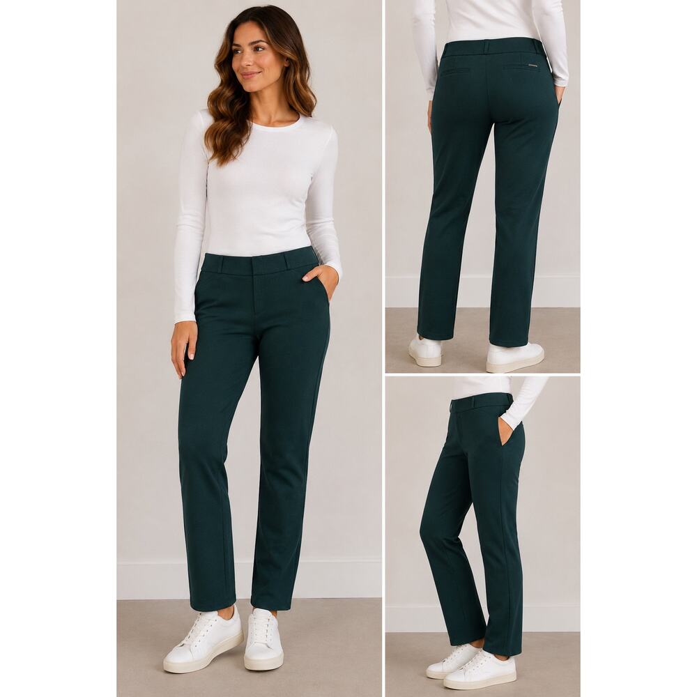 Michael Kors Pine Green Straight Leg Career Pants Size 12 NWT
